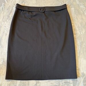Cato Office Work Pencil Minimalist Monochrome Stretch Belt Skirt Sz L